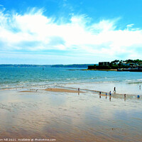 Buy canvas prints of Beach at Low Tide at Paignton in Devon. by john hill