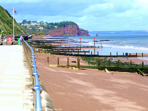 Beach and Groynes at Teignmouth in Devon. Picture Board by john hill