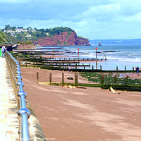 Buy canvas prints of Beach and Groynes at Teignmouth in Devon. by john hill