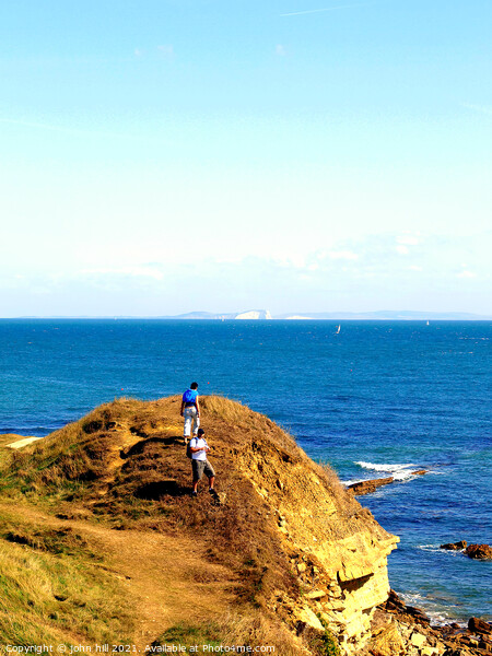 View of the Isle of Wight from Peveril Point, Dorset. UK. Picture Board by john hill