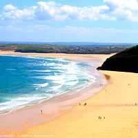 Buy canvas prints of Carbis Bay and Hayle sands, St.Ives. by john hill