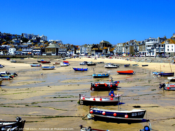 Harbour & town at St.Ives in Cornwall, UK. Picture Board by john hill