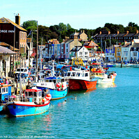 Buy canvas prints of Fishing fleet at Weymouth in Dorset. by john hill
