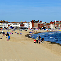 Buy canvas prints of Weymouth beach in Dorset. by john hill