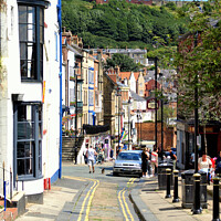 Buy canvas prints of Merchant's row at Scarborough in Yorkshire, UK. by john hill