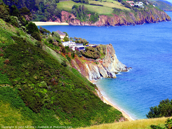 Coast from Coast path, South Devon. Picture Board by john hill