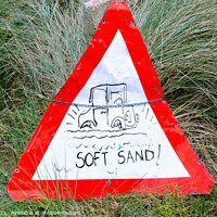 Buy canvas prints of Warning soft Sand by john hill