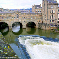 Buy canvas prints of Pulteney Bridge at Bath in England, UK. by john hill