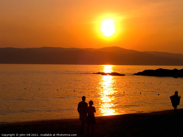 Greek Island sunset Picture Board by john hill