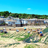 Buy canvas prints of Mousehole at low tide in Cornwall. by john hill