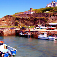 Buy canvas prints of Portreath harbour in Cornwall. by john hill