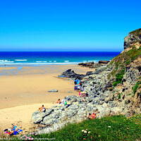 Buy canvas prints of  Porthtowan beach in Cornwall by john hill