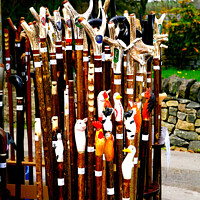 Buy canvas prints of Walking sticks and crooks. by john hill