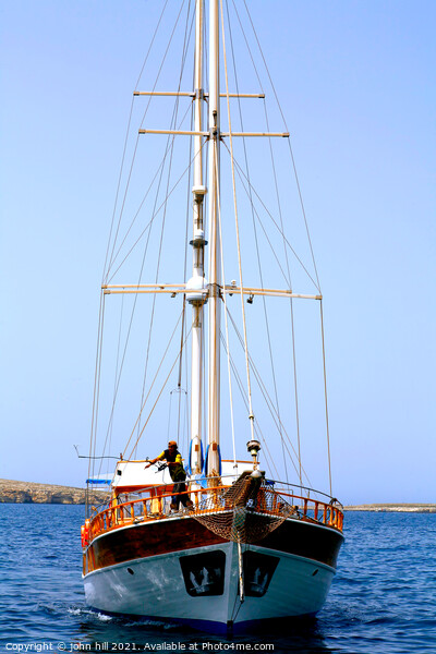 Sailing Yacht in St. Paul's Bay, Malta. Picture Board by john hill