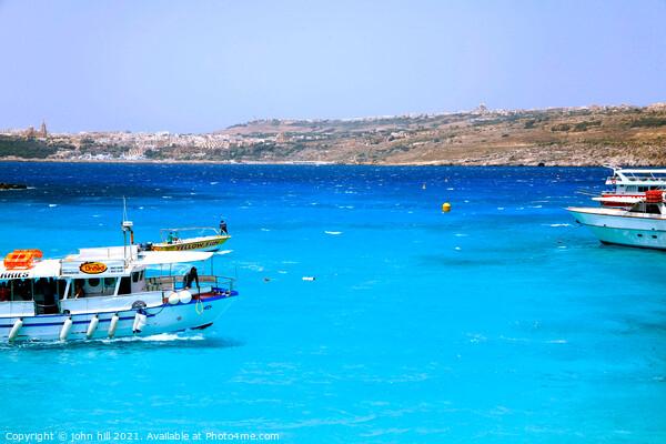 Blue Lagoon and Gozo, Comino, Malta. Picture Board by john hill