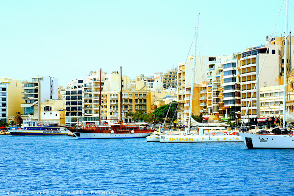 Waterfront and quayside, Sliema, Malta. Picture Board by john hill