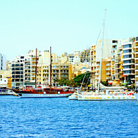 Buy canvas prints of Waterfront and quayside, Sliema, Malta. by john hill