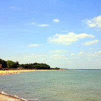 Buy canvas prints of Appley beach and coastline, Ryde, Isle of Wight. by john hill