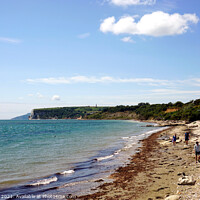 Buy canvas prints of Whitecliff bay at Foreland on the Isle of Wight. by john hill