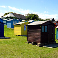 Buy canvas prints of Bembridge beach huts on the isle of Wight. by john hill