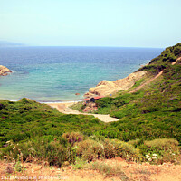 Buy canvas prints of Krifi Ammos beach, Skiathos, Greece. by john hill