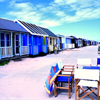 Buy canvas prints of Promenade beach huts, Sandilands, Lincolnshire, UK. by john hill