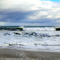 Buy canvas prints of Stormy sea. by john hill