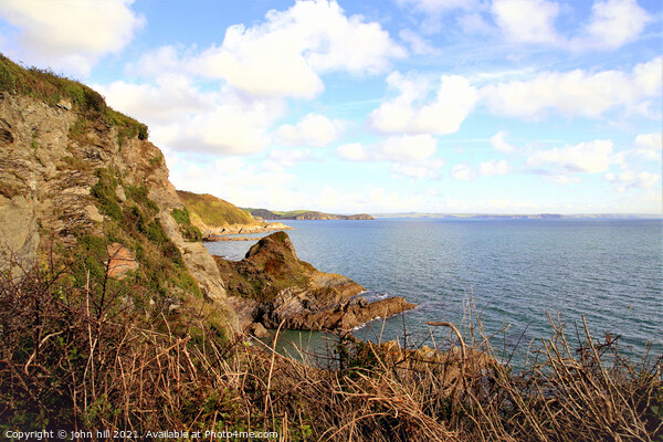Cornish Coastline from Mevagissey. Picture Board by john hill