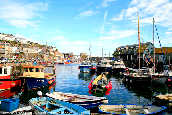 Cornish Harbor of Mevagissey. Picture Board by john hill
