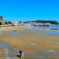 Buy canvas prints of Low tide at Scarborough, Yorkshire. by john hill