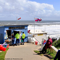 Buy canvas prints of Beach shack, Cayton Bay, Yorkshire. by john hill