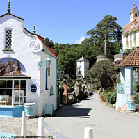 Buy canvas prints of Portmeirion attraction, Wales. by john hill
