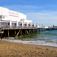 Buy canvas prints of Sandown Pier, Isle of Wight in October. by john hill