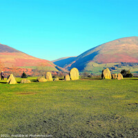 Buy canvas prints of Winter at Castlerigg Stone Circle. by john hill