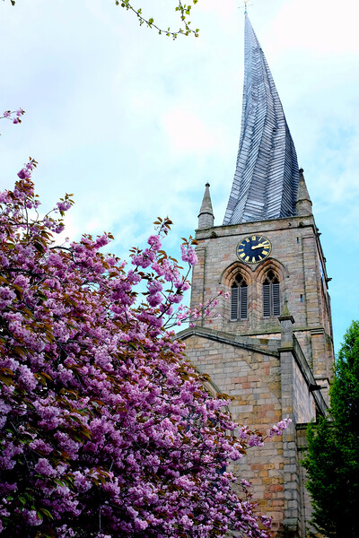 Crooked spire, Chesterfield, Derbyshire. ( portrai Picture Board by john hill
