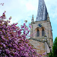 Buy canvas prints of Crooked spire, Chesterfield, Derbyshire. ( portrai by john hill