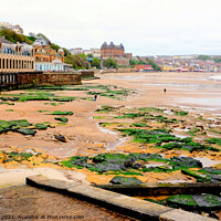 Buy canvas prints of Scarborough Spa and beach. by john hill
