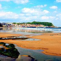 Buy canvas prints of South Scarborough beach, Yorkshire. by john hill