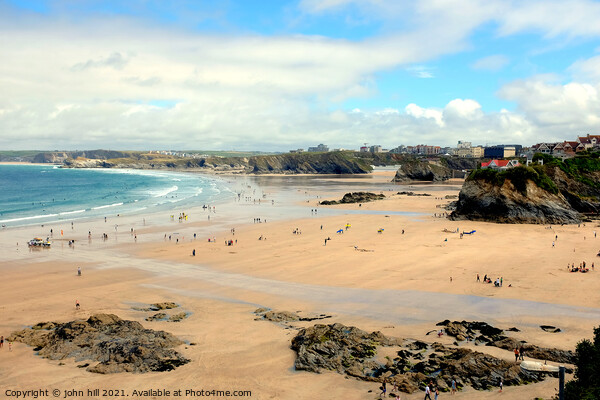 Newquay beaches at low tide, Cornwall. Picture Board by john hill