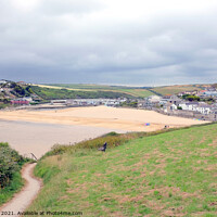 Buy canvas prints of Porth beach, Newquay, Cornwall. by john hill