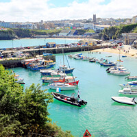Buy canvas prints of Newquay harbour, Cornwall. by john hill