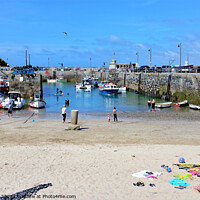 Buy canvas prints of Harbor beach and harbour, Newquay, Cornwall. by john hill