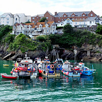 Buy canvas prints of Fishing boats, Newquay, Cornwall, UK. by john hill