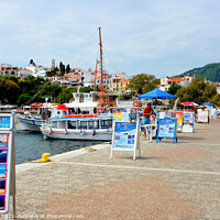 Buy canvas prints of Old Port quay, Skiathos, Greece. by john hill