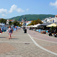 Buy canvas prints of Old Port and quayside, Skiathos, Greece. by john hill
