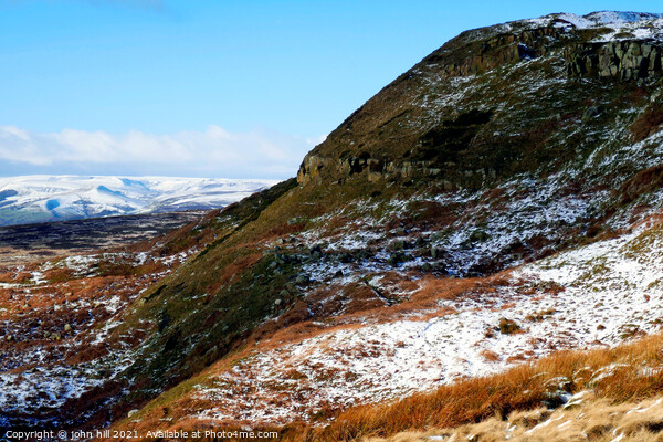 Peak district in Winter from Stanage Edge, Derbyshire. Picture Board by john hill