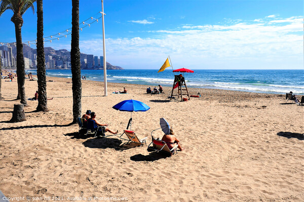Levante beach, Benidorm, Spain. Picture Board by john hill