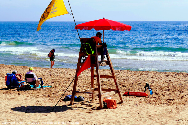 Spanish lifeguard, Benidorm, Spain. Picture Board by john hill