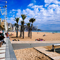 Buy canvas prints of  glorious Levante beach, Benidorm, Spain. by john hill