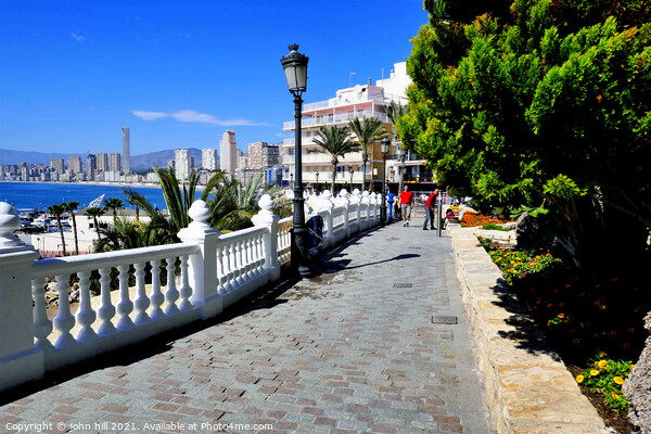 Walkway on the seafront at Benidorm, Spain. Picture Board by john hill